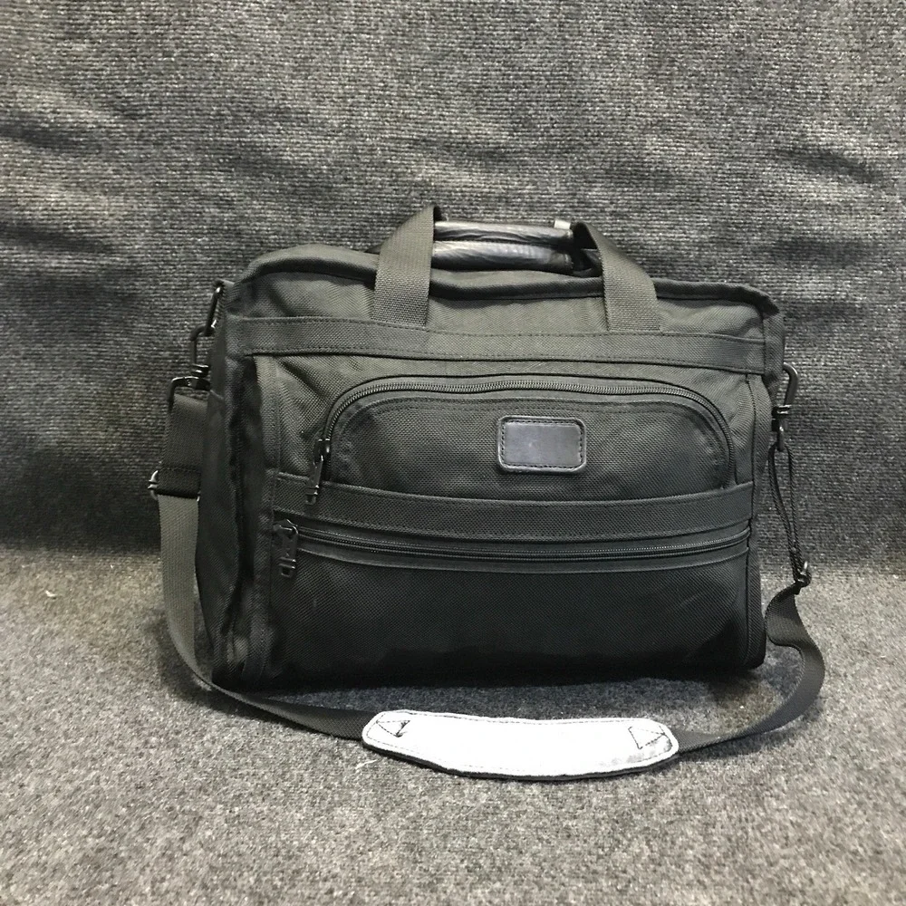 TUMI Alpha 223D3 Expandable Organizer Laptop Briefcase Black Ballistic Nylon USA